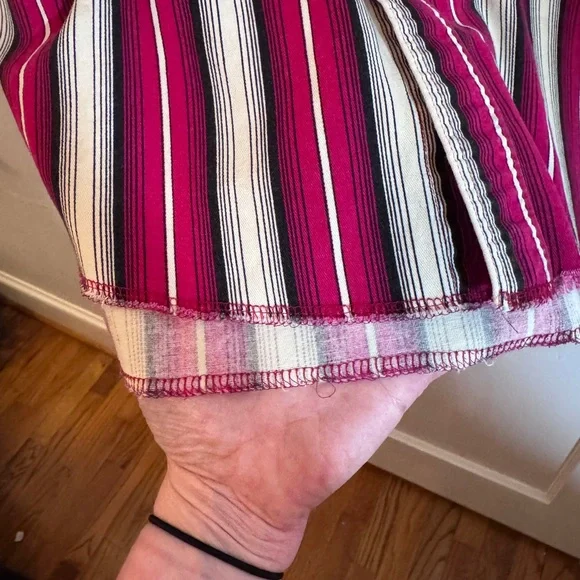 Vintage Wrangler Men's Shirt Stripes Red Black Western Pearl Snap Down XL 90s - Picture 5 of 8